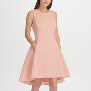 DKNY Mesh Fit & Flare Dress